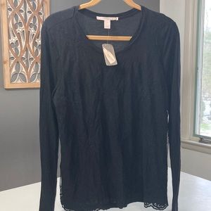 Forever 21 Lace Long-Sleeve Shirt Size L